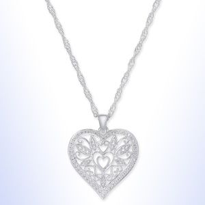 Giani Bernini Sterling Silver Filigree Heart Pendant Necklace